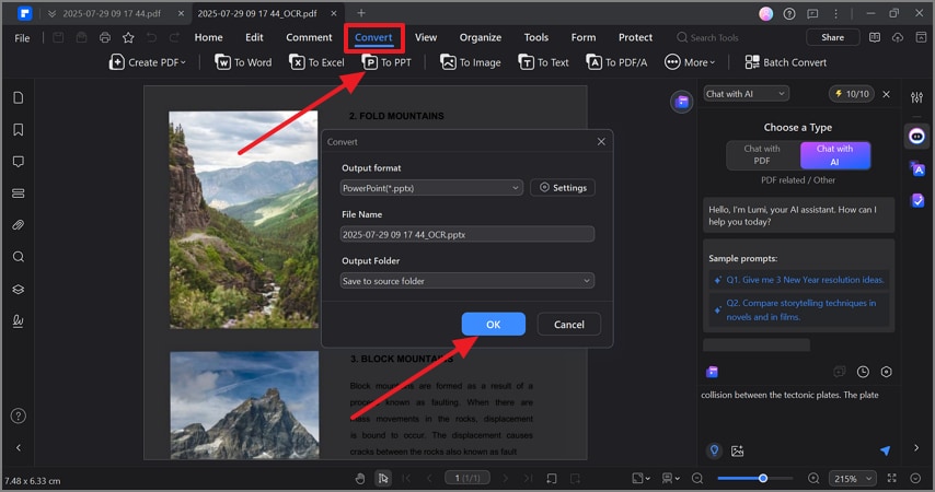 convert document as ppt