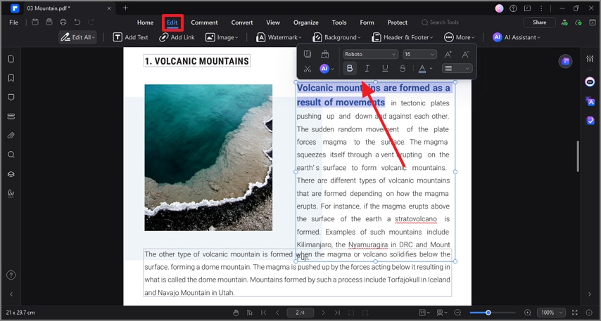 edit text and change pdf content