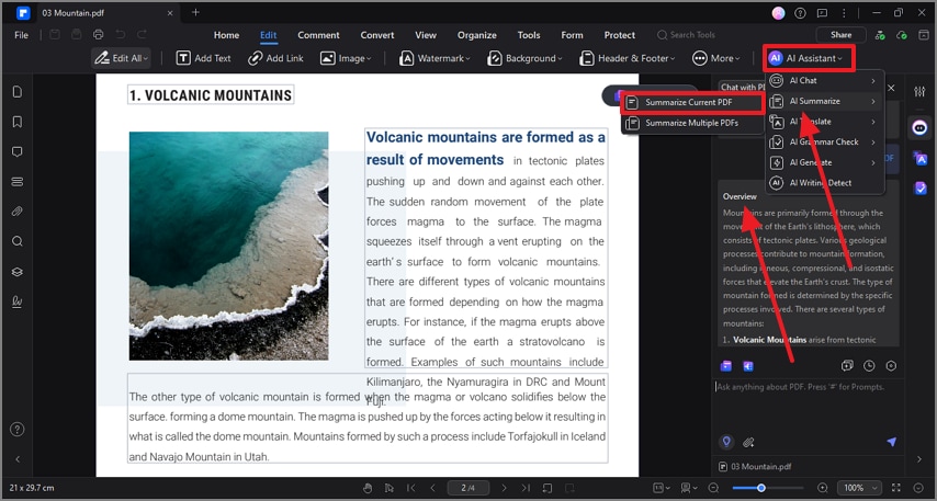 summarize pdf by extracting key points