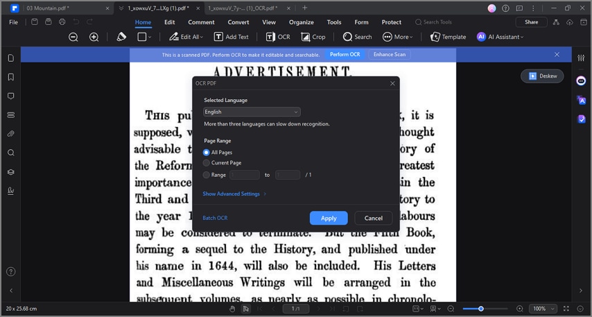pdfelement extracts text from images
