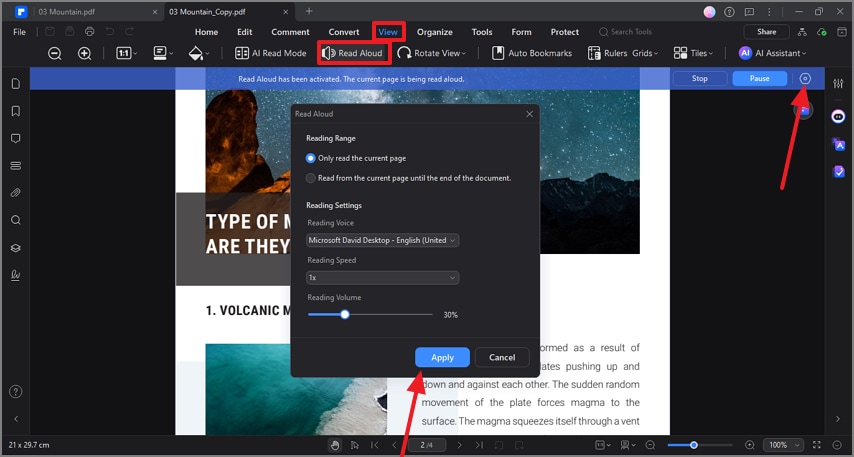 customize read aloud feature for experience