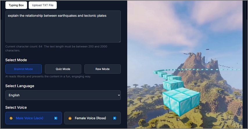 video creation screen dang ai