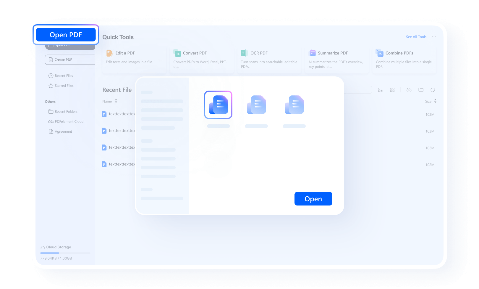 open pdf with the ai pdf editor