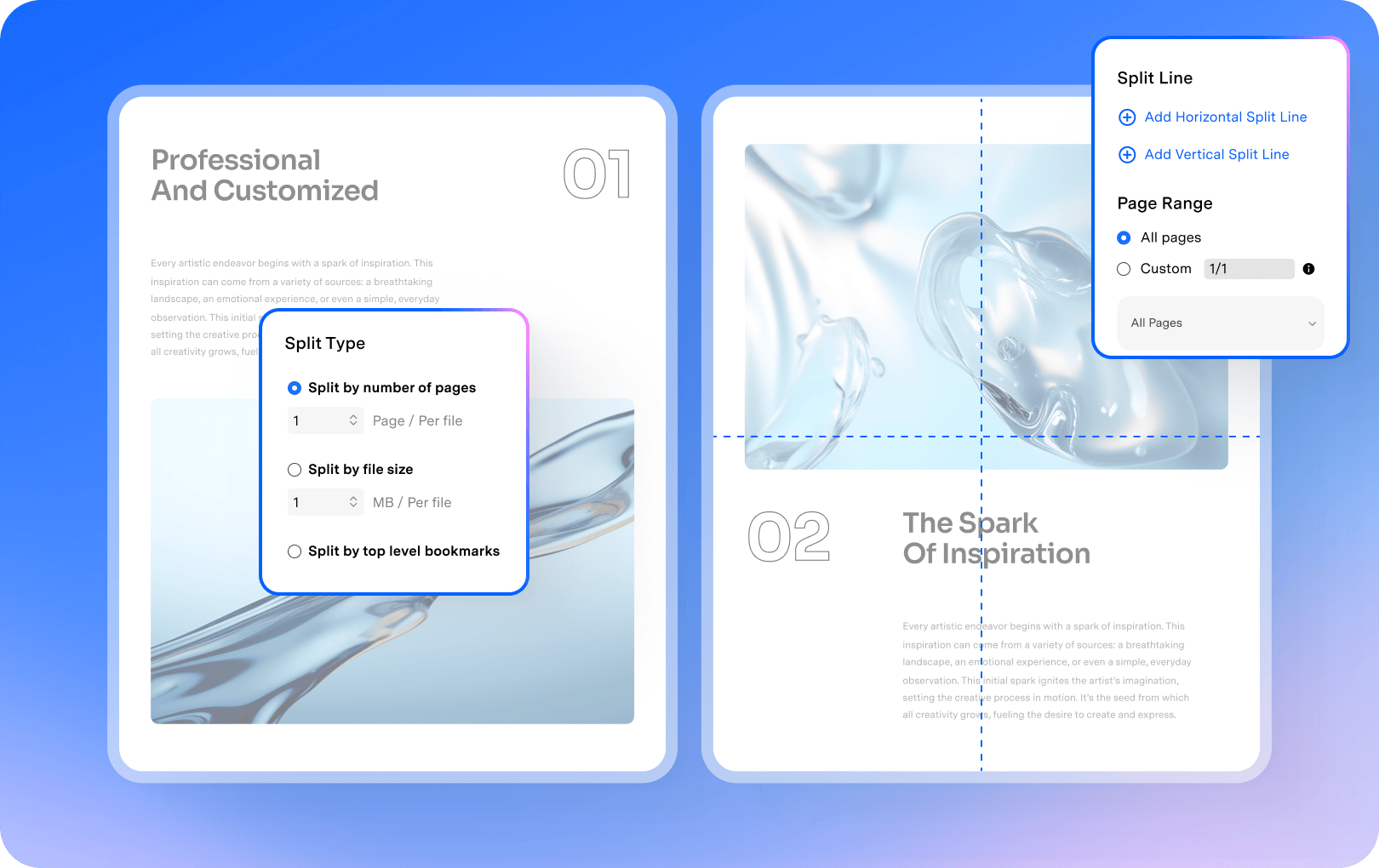 split pages