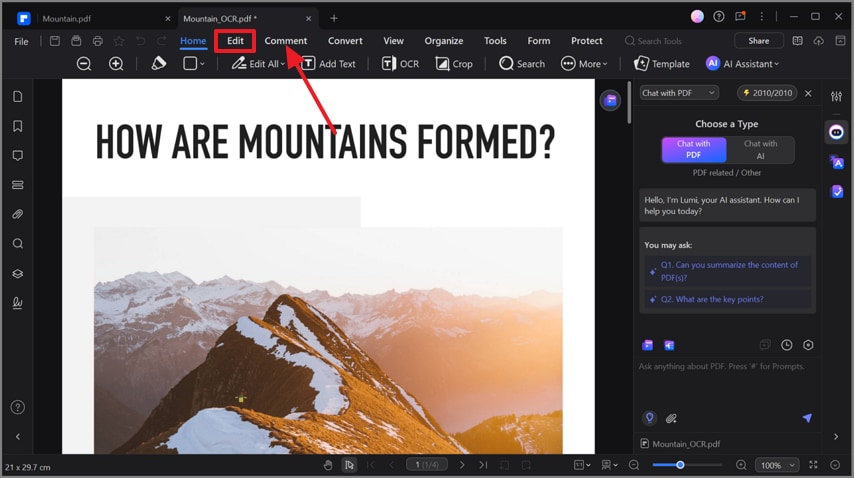 edit and comment editable pdf ocr
