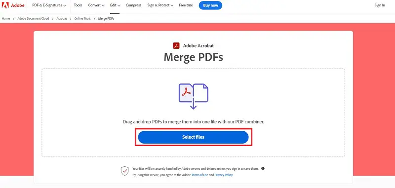 añade archivos para combinar en adobe