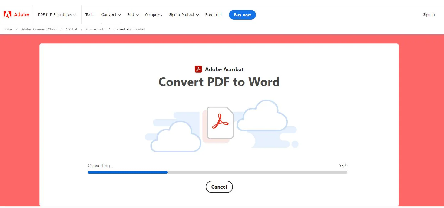 proceso de conversión de adobe