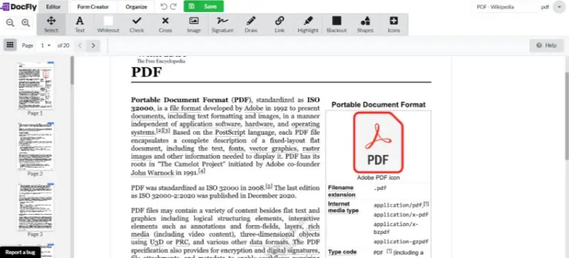 reading pdf with docfly