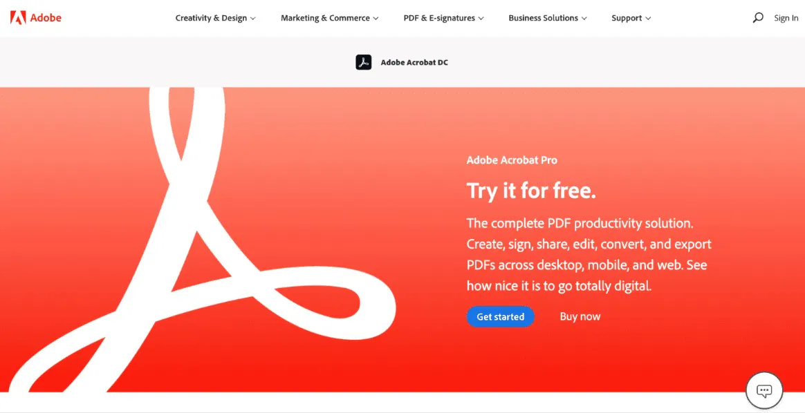 teste gratuito do adobe acrobat