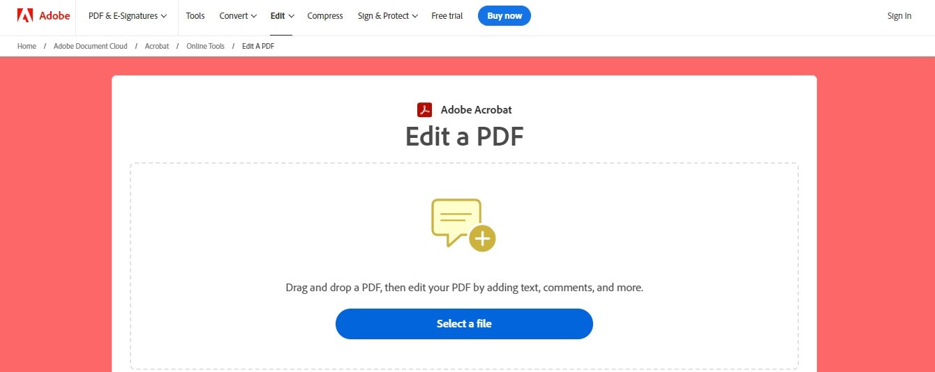 online adobe acrobat pdf editor tool