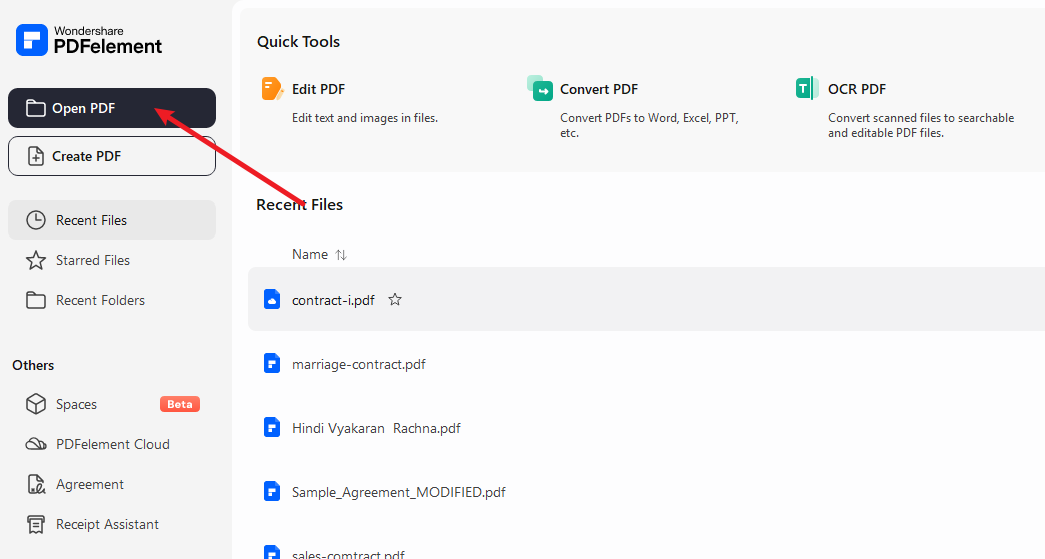 tap open pdf button