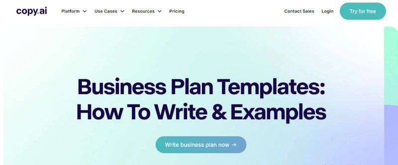 copy ai business plan generator