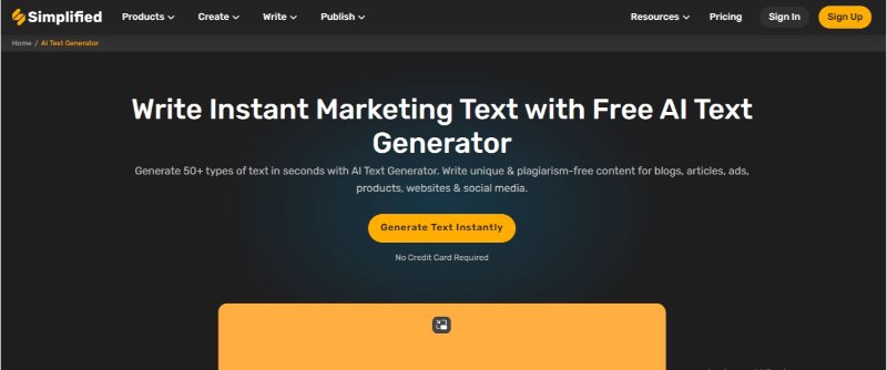 simplified best ai text generator