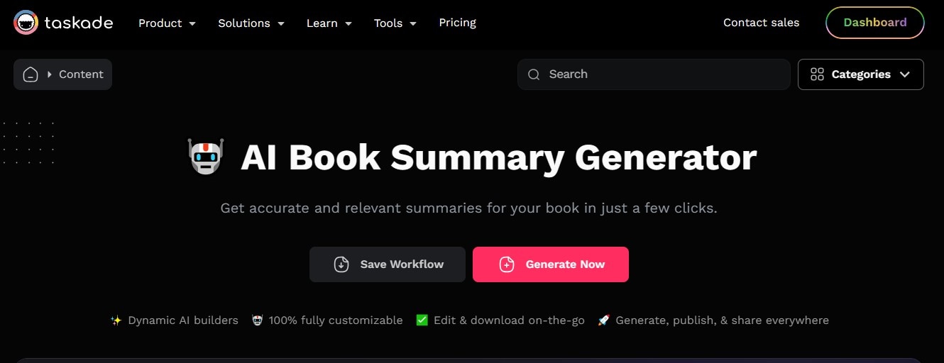 taskade ai book review generator