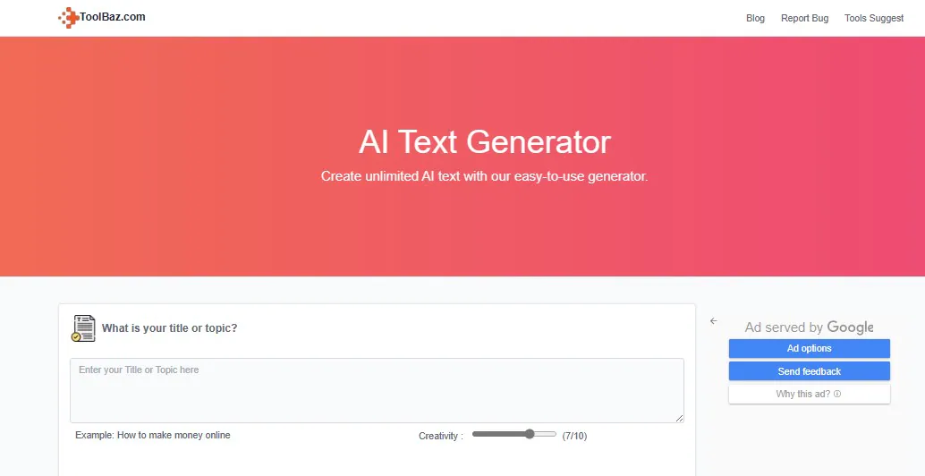 toolbaz generador de texto ai gratuito