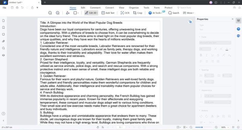 pasted the article into the pdf