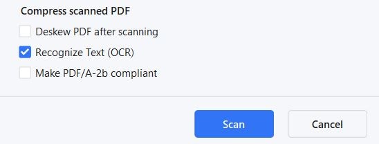 scanning the contract using pdfelement