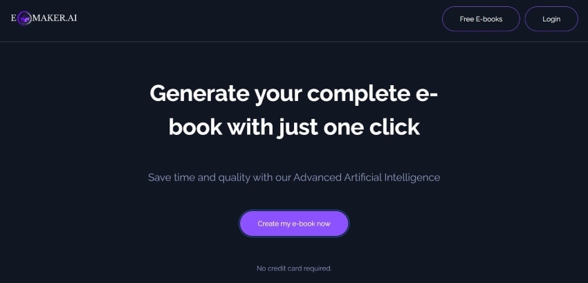 ebookmaker ai home page
