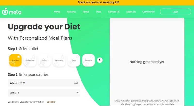 Meta Nutrition Meal Planner