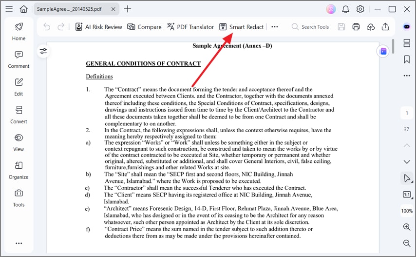 access the smart redact