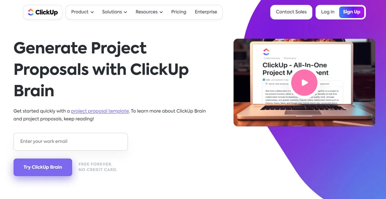 clickup ai générateur de propositions