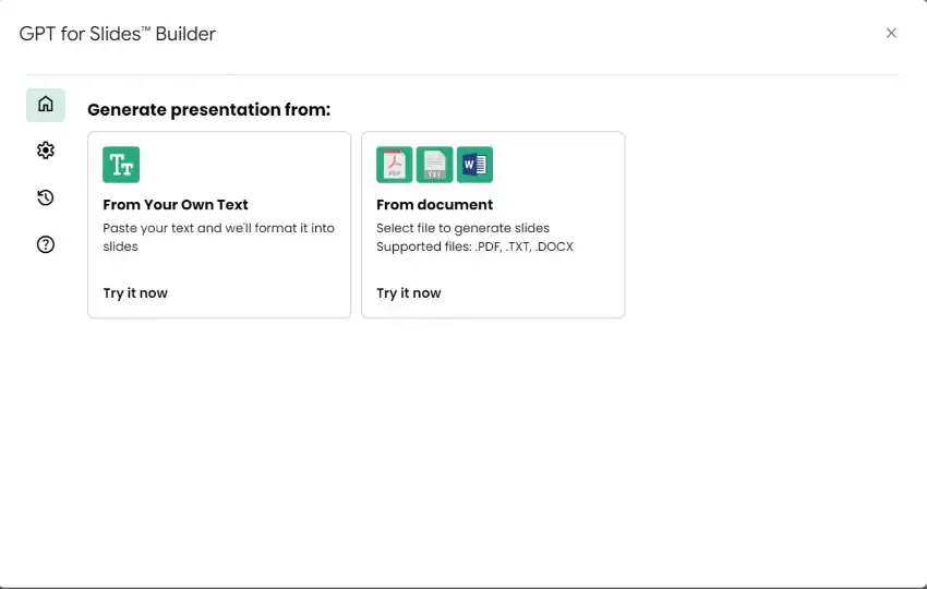 gpt for slides builderi user interface