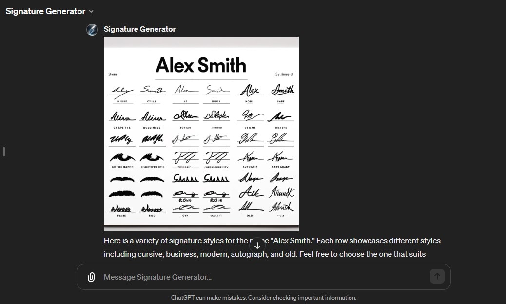 signature generated by ai