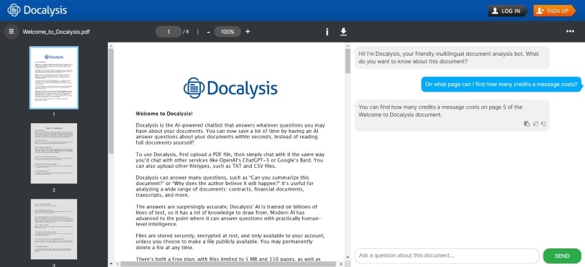 search results from docalysis ai search