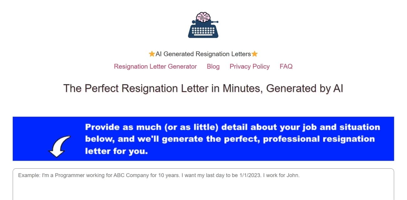 resignai resignation letter writer
