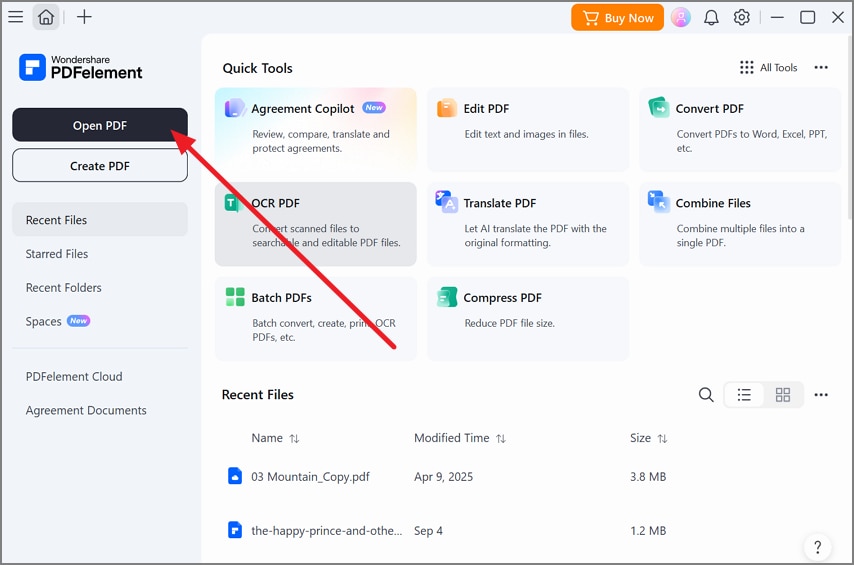 open the pdf in pdfelement
