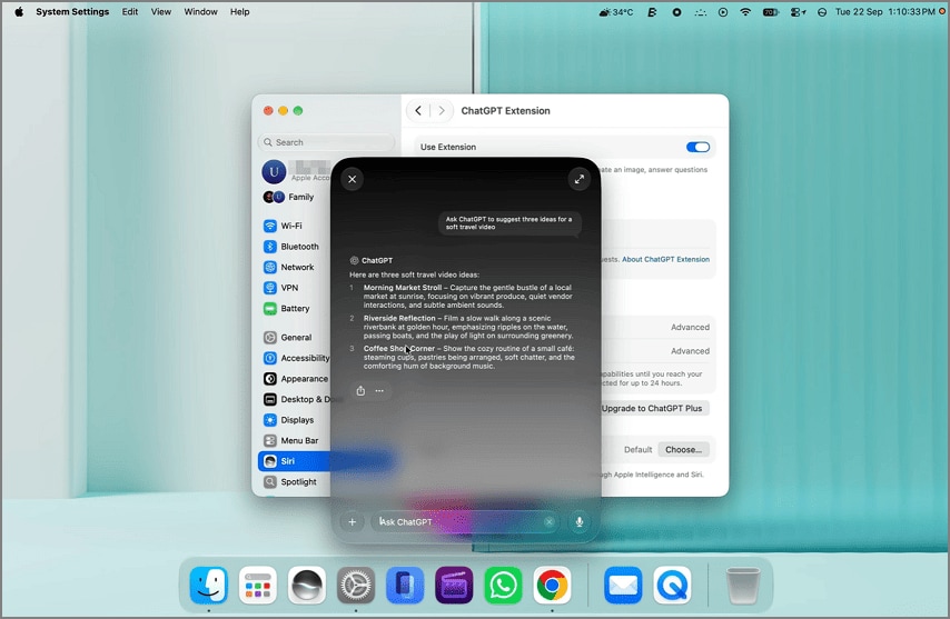 ChatGPT extension in macOS