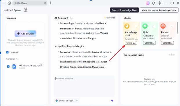 generate flashcard pdfelement ai responses