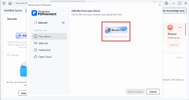 upload pdf to start