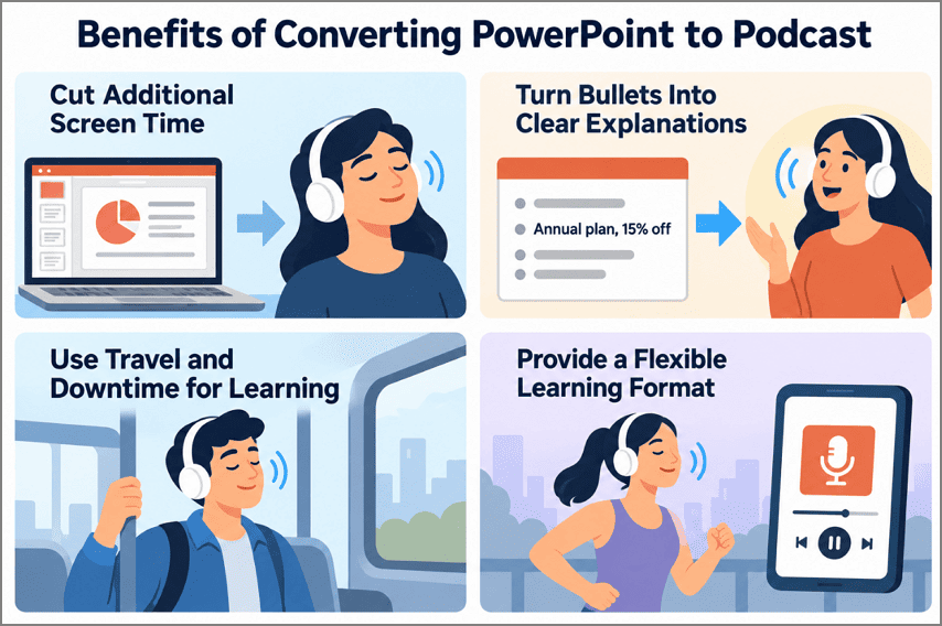 Benefits of converting PowerPoint to podcast