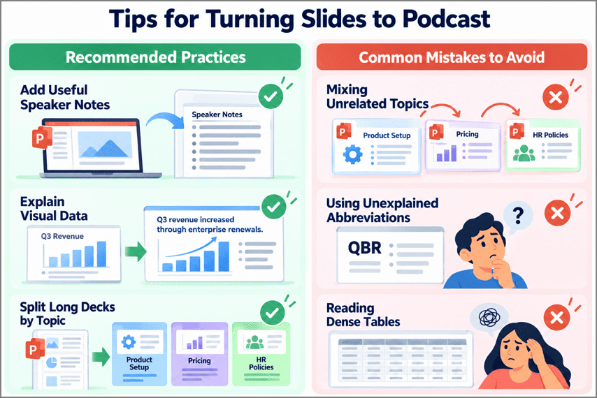 Tips for turning PowerPoint slides into a podcast