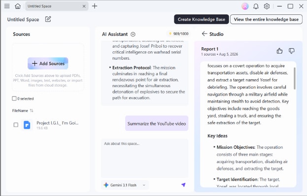 pdfelement ai summarizer workspace