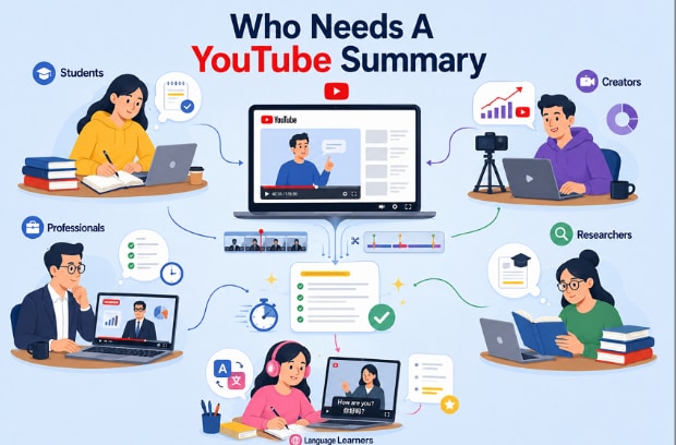 people using youtube video summaries