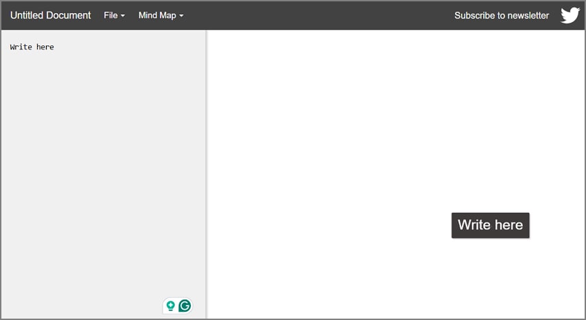 enter text for creating mind maps
