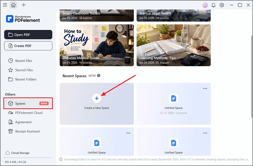starting new space inside PDFelement