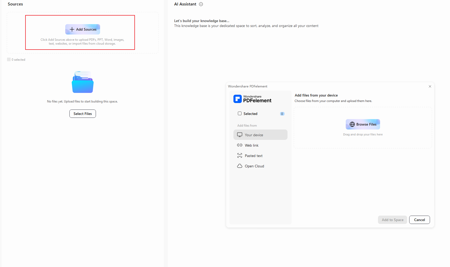 add study material to pdfelement space