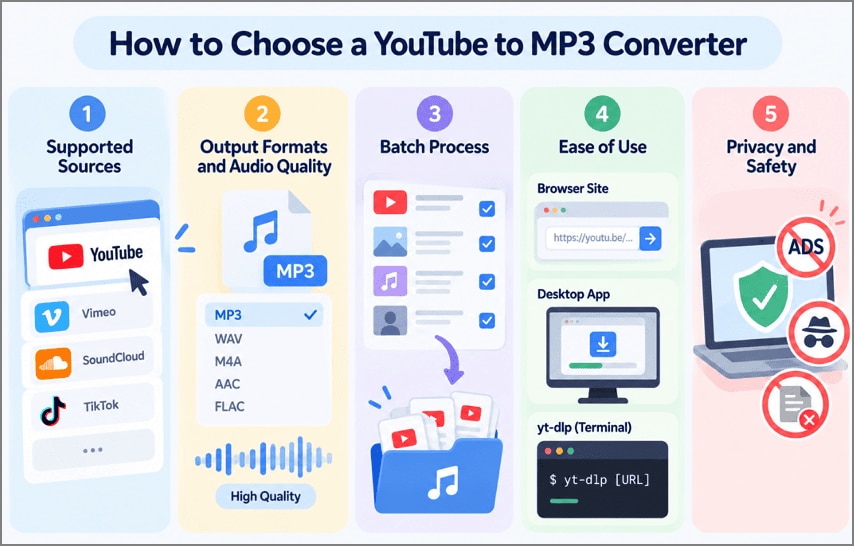 Features to consider when choosing a YouTube to MP3 converter