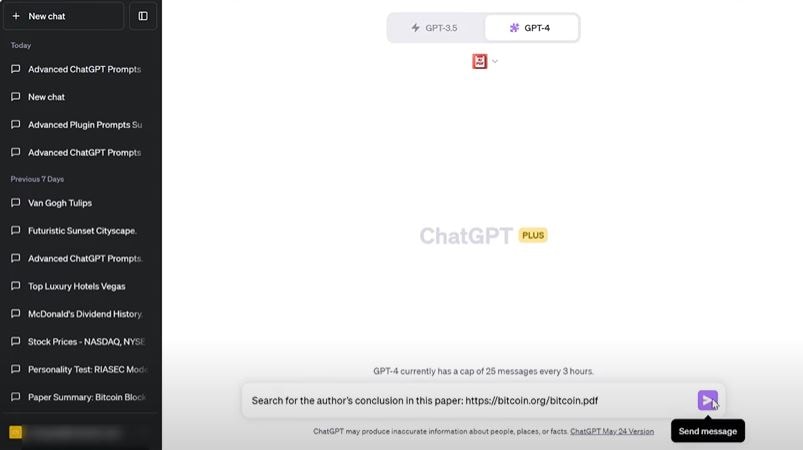 chatgpt ai pdf plugin message