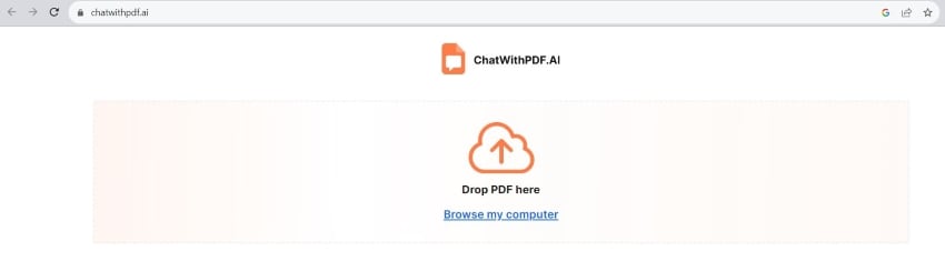 chatwithpdf web app user interface