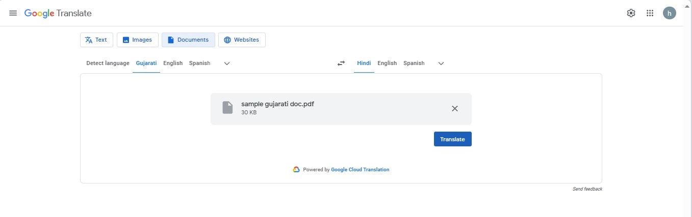 click translate google translate