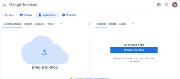 google translate doc translator hindi to english