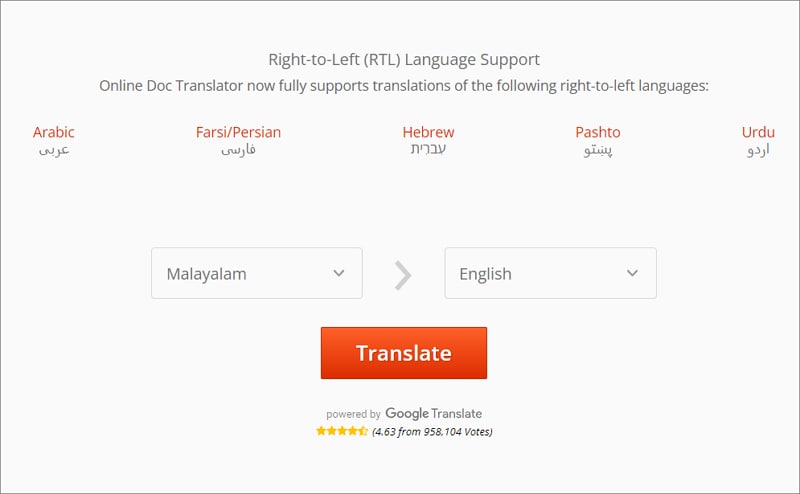 pdf malayalam to english translation