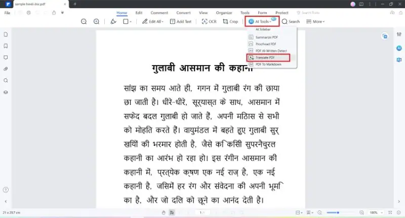 wondershare pdfelement translate pdf ai tool