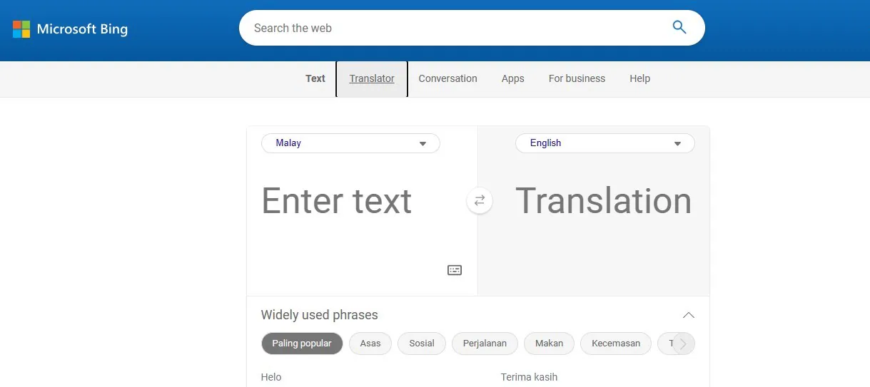 launch bing translator