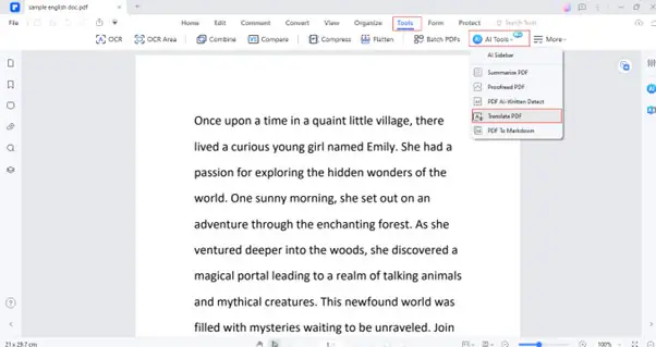 pdfelement ai translation