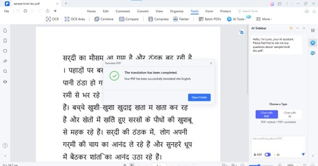 successful hindi pdf to english pdf translation
